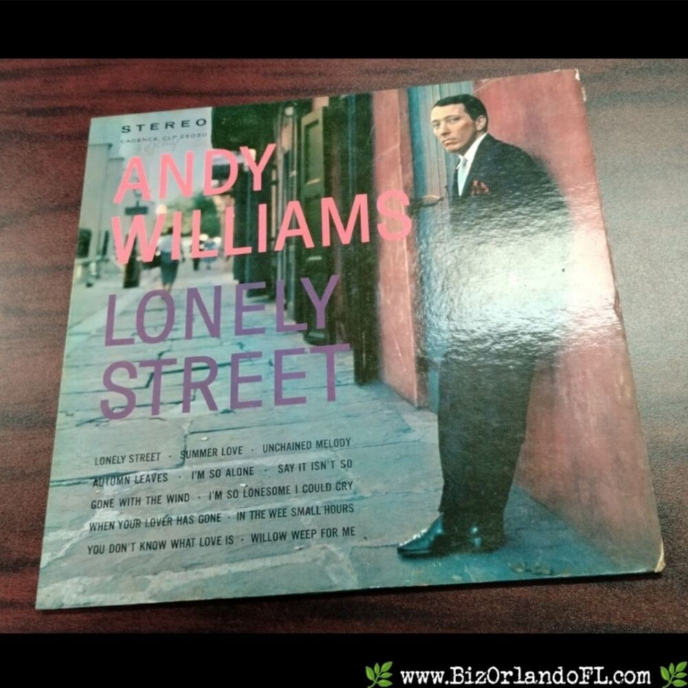 VINTAGE: Andy Williams Lonely Street Vintage Vinyl LP Record Album